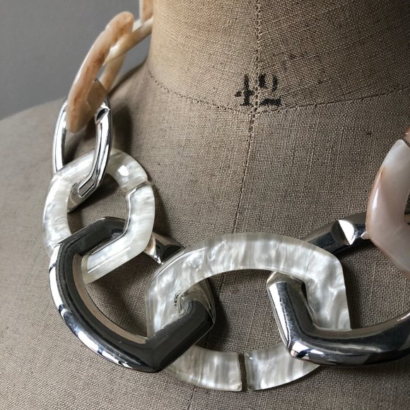 RUSH Ivory + Silver Choker Necklace - Picture 2 of 4
